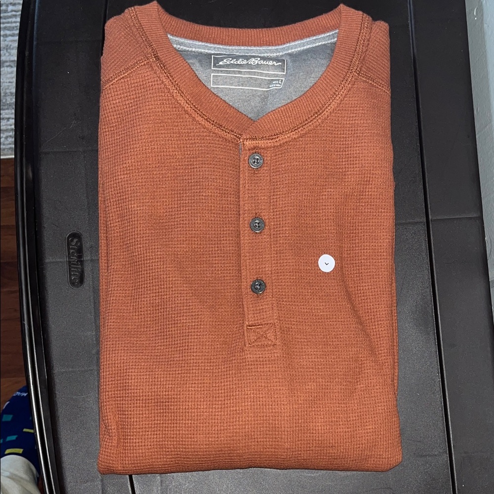 Eddie Bauer Rust Henley Shirt